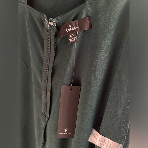 NWT Lulu’s Hunter Green Dress Size XS - Picture 5 of 9
